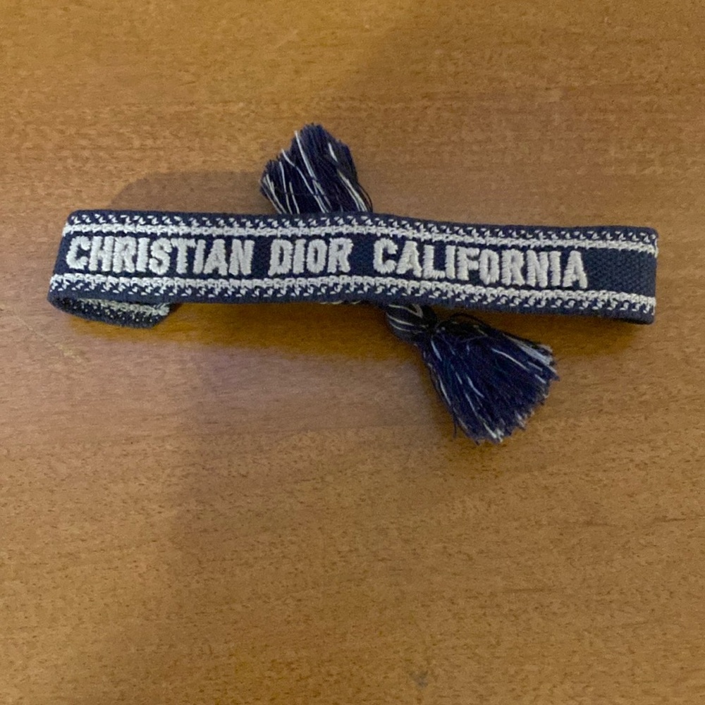 Christian Dior Embroided Bracelet - Navy